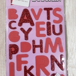 Eva Alphabet Foam Glitter Sticker Capital Red